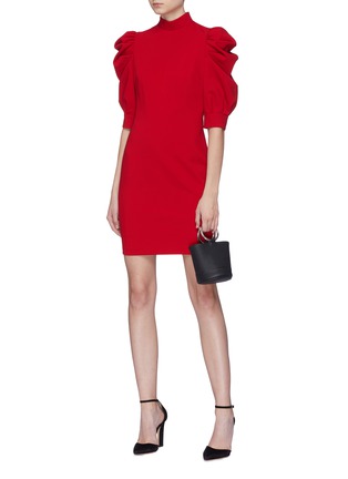 Figure View - Click To Enlarge - ALICE & OLIVIA - 'Brenna' ruched puffed sleeve dress