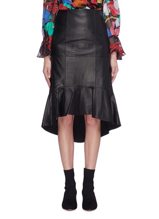 Main View - Click To Enlarge - ALICE & OLIVIA - 'Kina' ruffle hem leather skirt