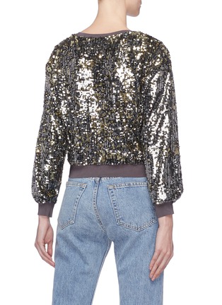 Back View - Click To Enlarge - ALICE & OLIVIA - 'Smith' sequinned cropped sweatshirt