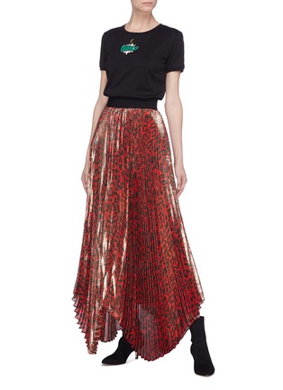 Figure View - Click To Enlarge - ALICE & OLIVIA - 'Katz' scalloped leopard print pleated skirt
