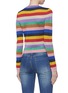 Back View - Click To Enlarge - ALICE & OLIVIA - 'Rhodes' metallic rainbow stripe long sleeve cropped top