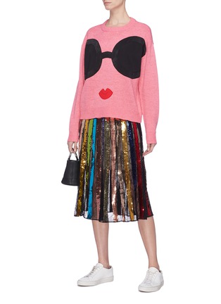 Figure View - Click To Enlarge - ALICE & OLIVIA - 'Gleeson' Stace Face appliqué sweater