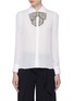 Main View - Click To Enlarge - ALICE & OLIVIA - 'Willa' detachable embellished bow silk shirt