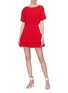 Figure View - Click To Enlarge - ALICE & OLIVIA - 'Palmira' tie cutout back tiered ruffle dress