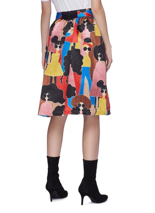 Back View - Click To Enlarge - ALICE & OLIVIA - 'Birdie' Stacey print midi skirt