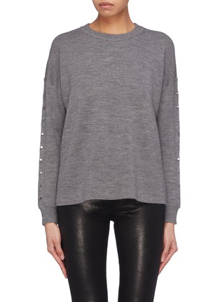 Main View - Click To Enlarge - ALICE & OLIVIA - 'Quintin' metal bar sleeve wool sweater