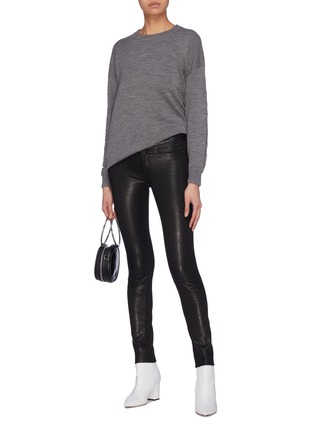Figure View - Click To Enlarge - ALICE & OLIVIA - 'Quintin' metal bar sleeve wool sweater