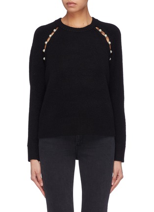 Main View - Click To Enlarge - ALICE & OLIVIA - 'Jolynn' faux pearl cutout sweater