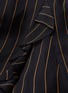 Detail View - Click To Enlarge - ALICE & OLIVIA - 'Tessa' belted ruffle godet pinstripe chiffon midi dress