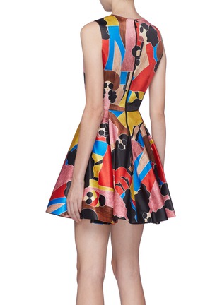 Back View - Click To Enlarge - ALICE & OLIVIA - 'Stasia' Stacey print pleated dress