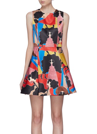 Main View - Click To Enlarge - ALICE & OLIVIA - 'Stasia' Stacey print pleated dress