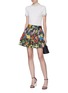 Figure View - Click To Enlarge - ALICE & OLIVIA - 'Fizer' floral print pleated skirt