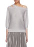 Main View - Click To Enlarge - ALICE & OLIVIA - Metallic cutout one-shoulder sweater