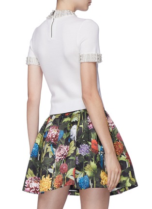 Back View - Click To Enlarge - ALICE & OLIVIA - 'Ciara' embellished collar cropped sweater