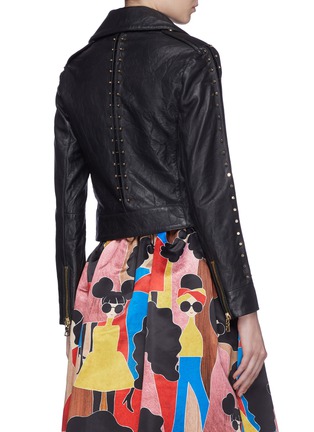 Back View - Click To Enlarge - ALICE & OLIVIA - 'Cody' studded sleeve cropped leather jacket