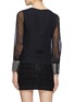 Back View - Click To Enlarge - ALICE & OLIVIA - 'Vix' glass crystal cuff silk blouse