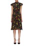 Main View - Click To Enlarge - ALICE & OLIVIA - 'Marta' ruffle high neck floral print silk dress
