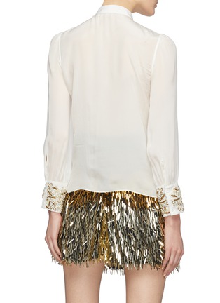 Back View - Click To Enlarge - ALICE & OLIVIA - 'Zita' pleated sleeve graphic embellished blouse