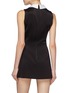 Back View - Click To Enlarge - ALICE & OLIVIA - 'Mardell' contrast shawl lapel mock wrap rompers