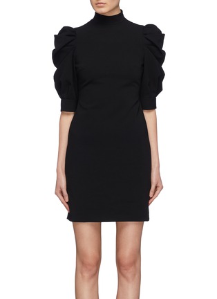 Main View - Click To Enlarge - ALICE & OLIVIA - 'Brenna' puff sleeve mock neck dress