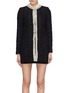 Main View - Click To Enlarge - ALICE & OLIVIA - 'Andreas' glass crystal placket metallic tweed jacket