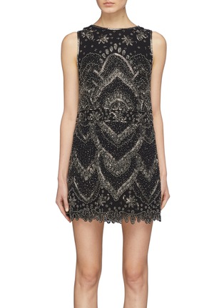 Main View - Click To Enlarge - ALICE & OLIVIA - 'Clyde' graphic beaded shift dress
