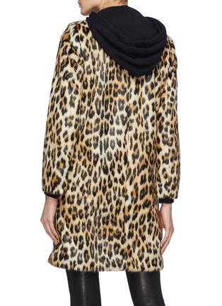 Back View - Click To Enlarge - ALICE & OLIVIA - 'Kylie' detachable jersey hood leopard print coat