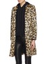 Front View - Click To Enlarge - ALICE & OLIVIA - 'Kylie' detachable jersey hood leopard print coat