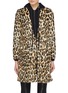 Main View - Click To Enlarge - ALICE & OLIVIA - 'Kylie' detachable jersey hood leopard print coat