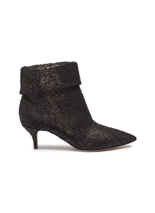 Main View - Click To Enlarge - PAUL ANDREW - 'Banner' foldover cuff crackle bouclé ankle boots