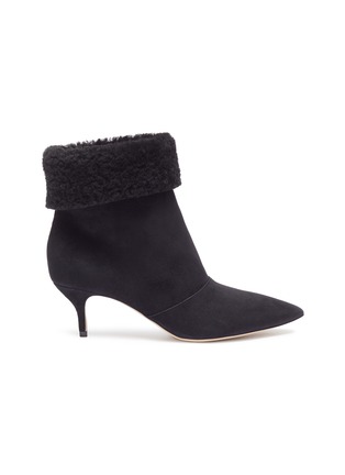 Main View - Click To Enlarge - PAUL ANDREW - 'Banner' foldover shearling suede ankle boots