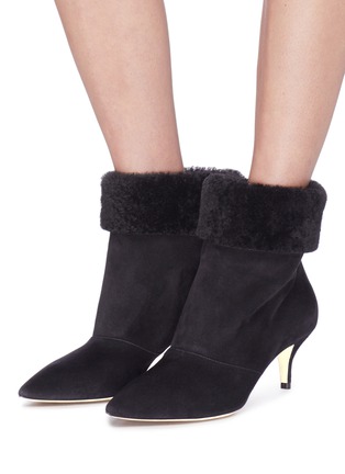 Figure View - Click To Enlarge - PAUL ANDREW - 'Banner' foldover shearling suede ankle boots