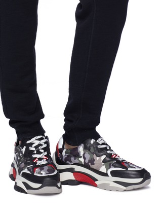 Figure View - Click To Enlarge - ASH - 'Action' chunky outsole logo camouflage print leather sneakers