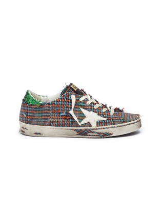 Main View - Click To Enlarge - GOLDEN GOOSE - 'Superstar' houndstooth sneakers