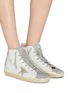 Figure View - Click To Enlarge - GOLDEN GOOSE - 'Francy' bead leather high top sneakers