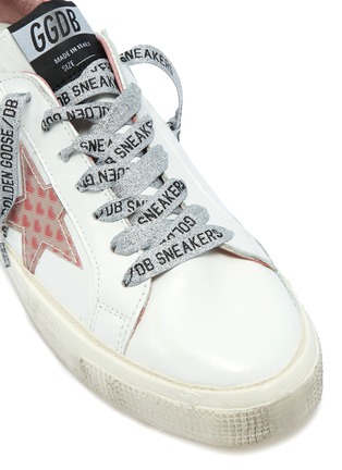 Detail View - Click To Enlarge - GOLDEN GOOSE - 'May' heart print star patch leather sneakers