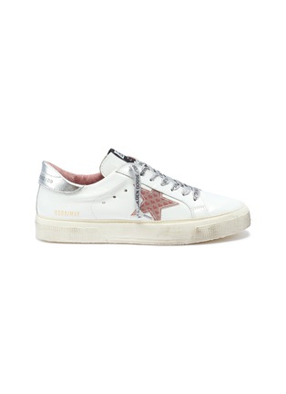 Main View - Click To Enlarge - GOLDEN GOOSE - 'May' heart print star patch leather sneakers