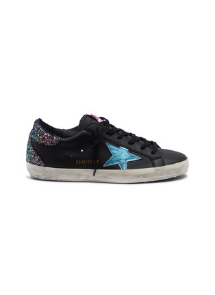 Main View - Click To Enlarge - GOLDEN GOOSE - 'Superstar' glitter counter leather sneakers