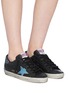 Figure View - Click To Enlarge - GOLDEN GOOSE - 'Superstar' glitter counter leather sneakers