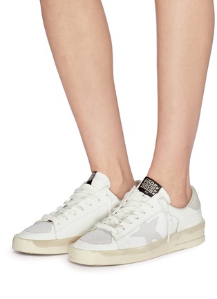 Figure View - Click To Enlarge - GOLDEN GOOSE - 'Stardan' mesh panel leather sneakers