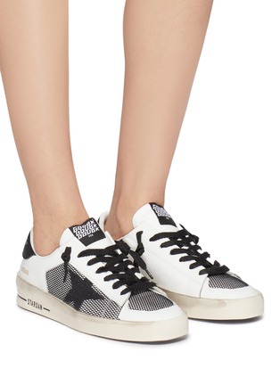 Figure View - Click To Enlarge - GOLDEN GOOSE - 'Stardan' mesh panel leather sneakers