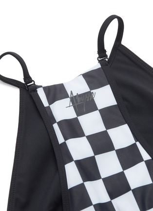 Detail View - Click To Enlarge - ABYSSE - 'Kay' checkerboard back racerback sports bra