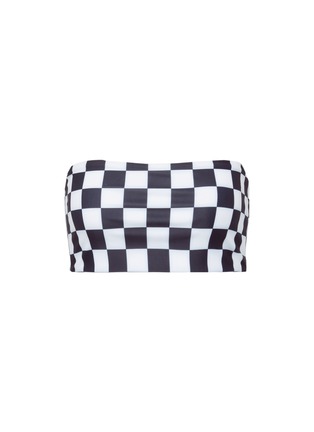 Main View - Click To Enlarge - ABYSSE - 'Bardot' checkerboard bandeau top