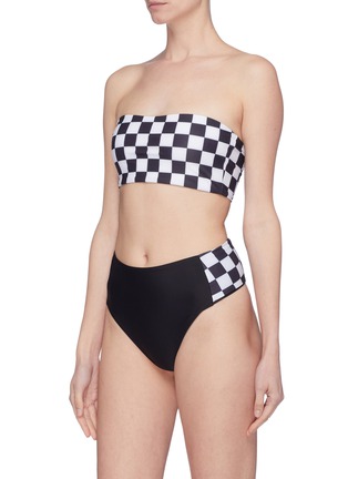 Figure View - Click To Enlarge - ABYSSE - 'Bardot' checkerboard bandeau top