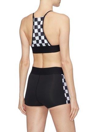 Back View - Click To Enlarge - ABYSSE - 'Osa' checkerboard outseam performance shorts