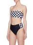 Figure View - Click To Enlarge - ABYSSE - 'Benson' checkerboard outseam high waist bikini bottoms