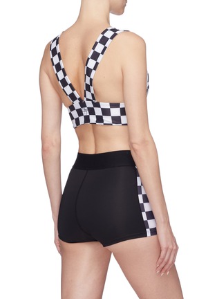 Back View - Click To Enlarge - ABYSSE - 'Botha' checkerboard sports bralette