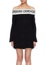 Main View - Click To Enlarge - OPENING CEREMONY - Logo foldover collar rib knit off-shoulder dress