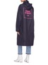 Detail View - Click To Enlarge - OPENING CEREMONY - Retractable hood logo print oversized coat