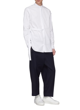 Figure View - Click To Enlarge - JIL SANDER - Mandarin collar layered placket shirt